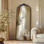 Miroir mural antique antique avec arche noire, 71 po x 30 po-826130028