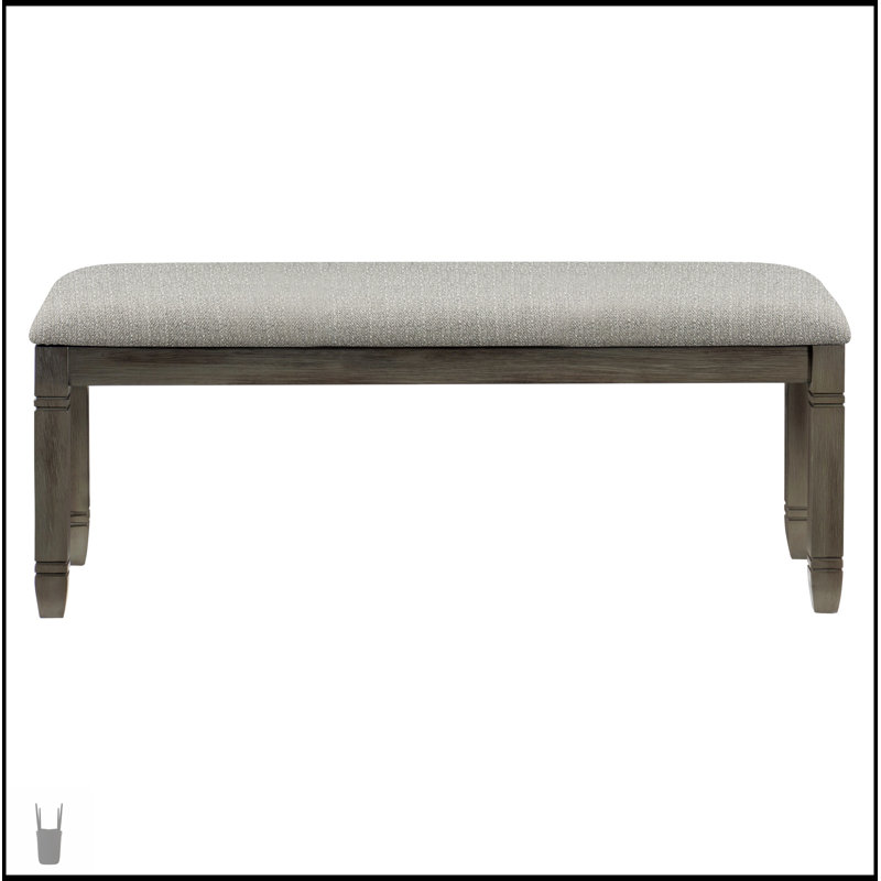 Ensemble de salle à manger 6 pièces gris antique et finition café avec banc rembourré, 4 chaises d'appoint et 6 tiroirs de rangement, parfait pour un style campagnard décontracté