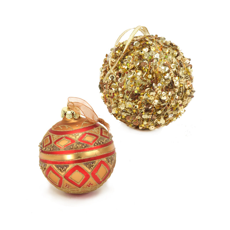 Ensemble d'ornement boule à paillettes 9 pièces 9