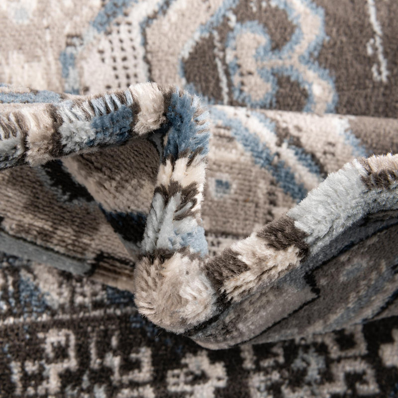Tapis oriental gris Shanil, Carré 7 pi 10 po