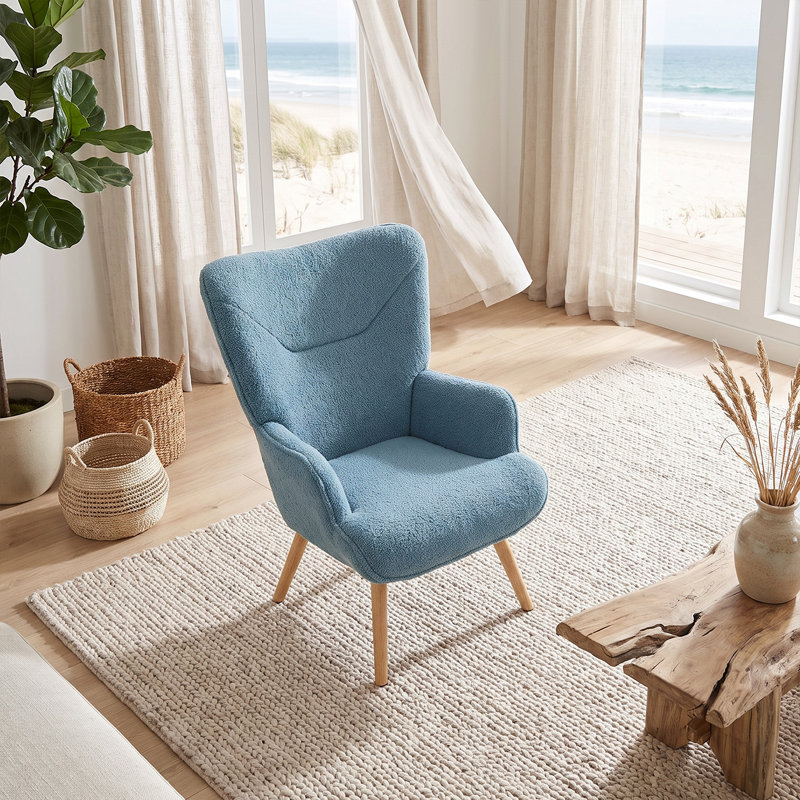 Upholstered Armchair, Dusty Blue