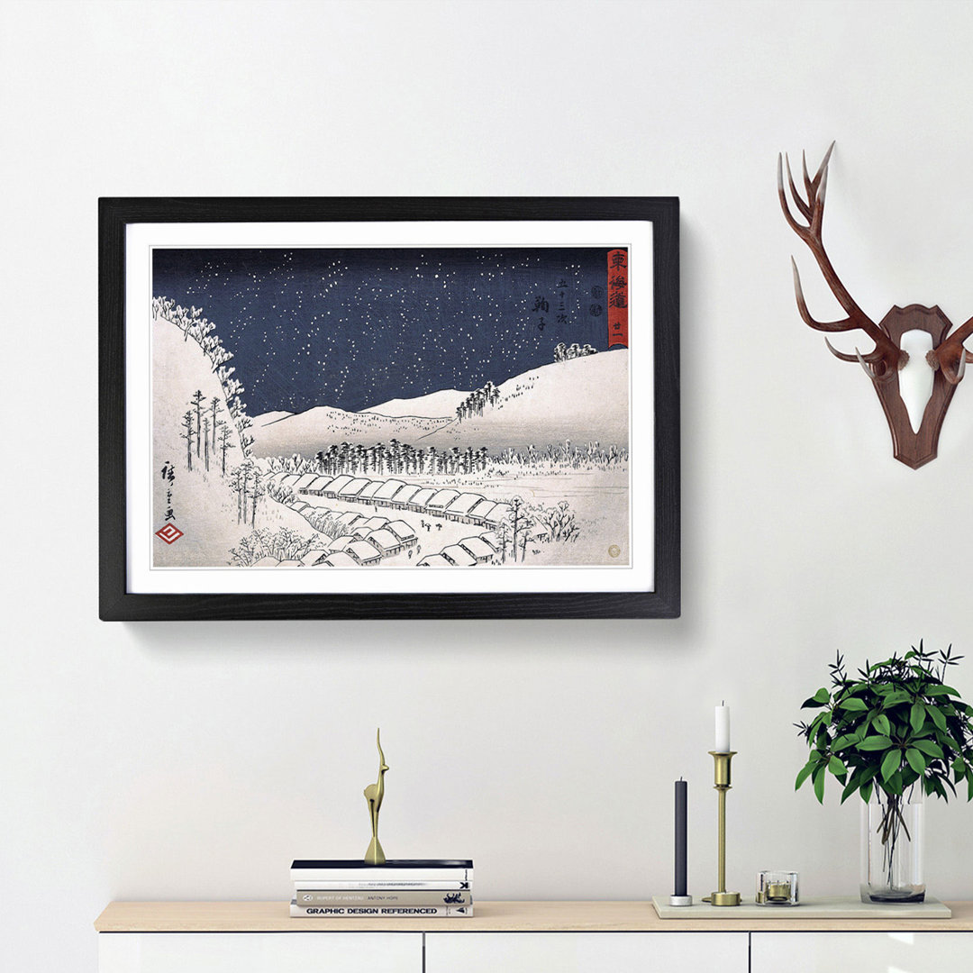 Mariko in the Snow by Utagawa Hiroshige - Framed Print