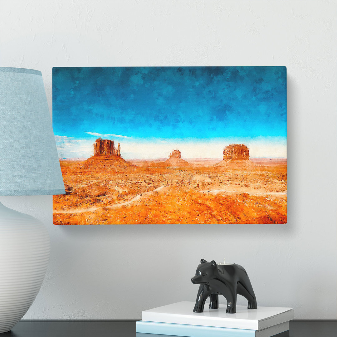 Monument Valley In Tribal Park Painting - Wrapped Canvas