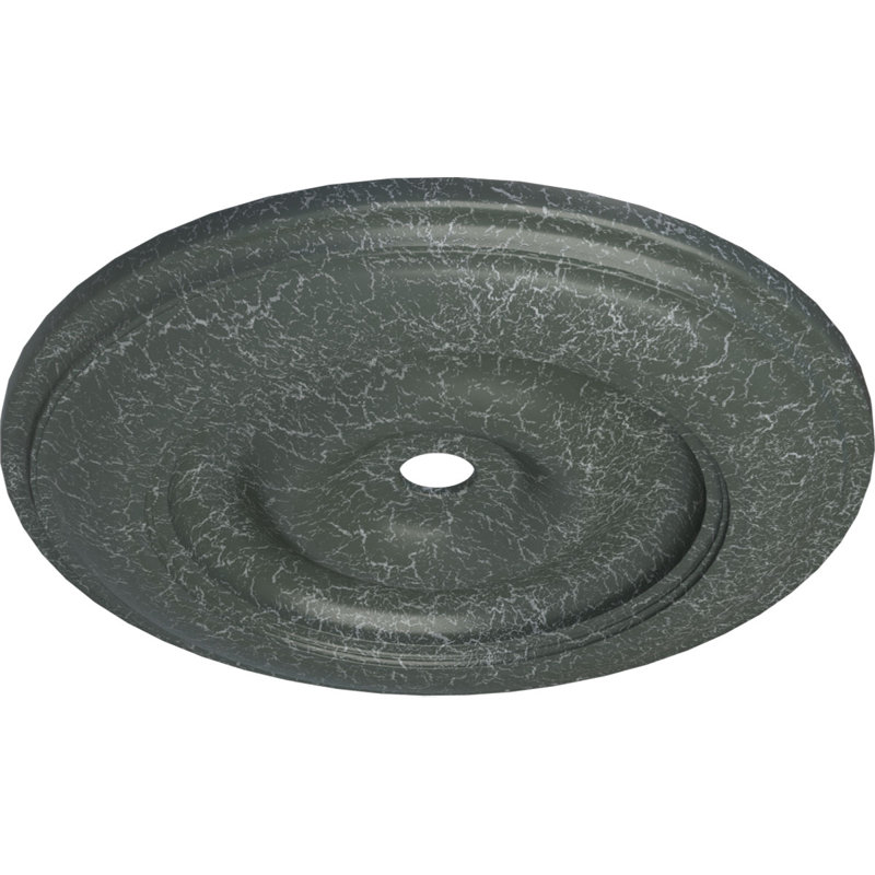 Médaillon de plafond à feuilles d'acanthe Endurathane Attica, diamètre extérieur 53 1/2 po x P 3 1/2 po (convient aux auvents jusqu'à 4 5/8 po), fini craquelé Gobi peint à la main