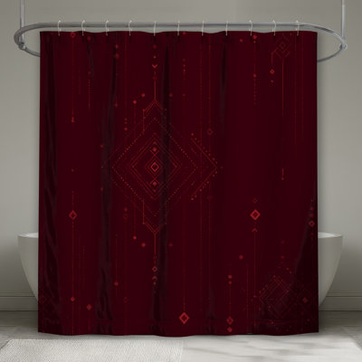 Rideau de douche à formes géométriques - Décoration de salle de bain abstraite moderne
