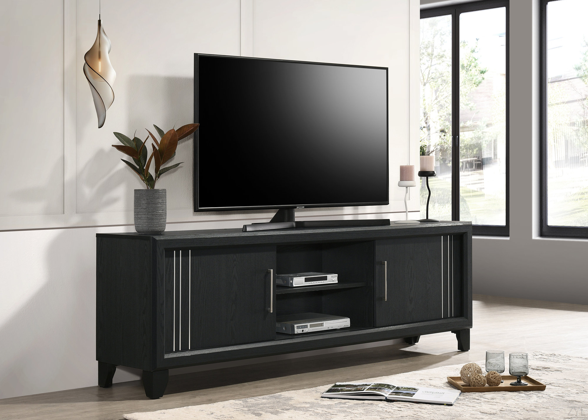 Dakota Fields Contemporary 1Pc TV Stand Media Console Open Shelves ...