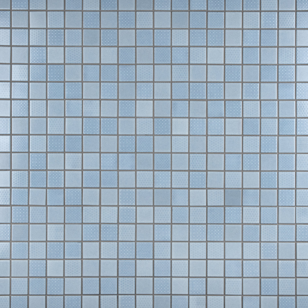 Celadon Aqua 11-5/8 in. x 11-5/8 in. Porcelain Mosaic Floor and Wall Tile Merola Tile