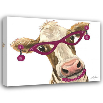 Alcott Hill® Keller, Lee Gallery Wrapped Canvas Art Titled: Fancy Miss Moo Moo