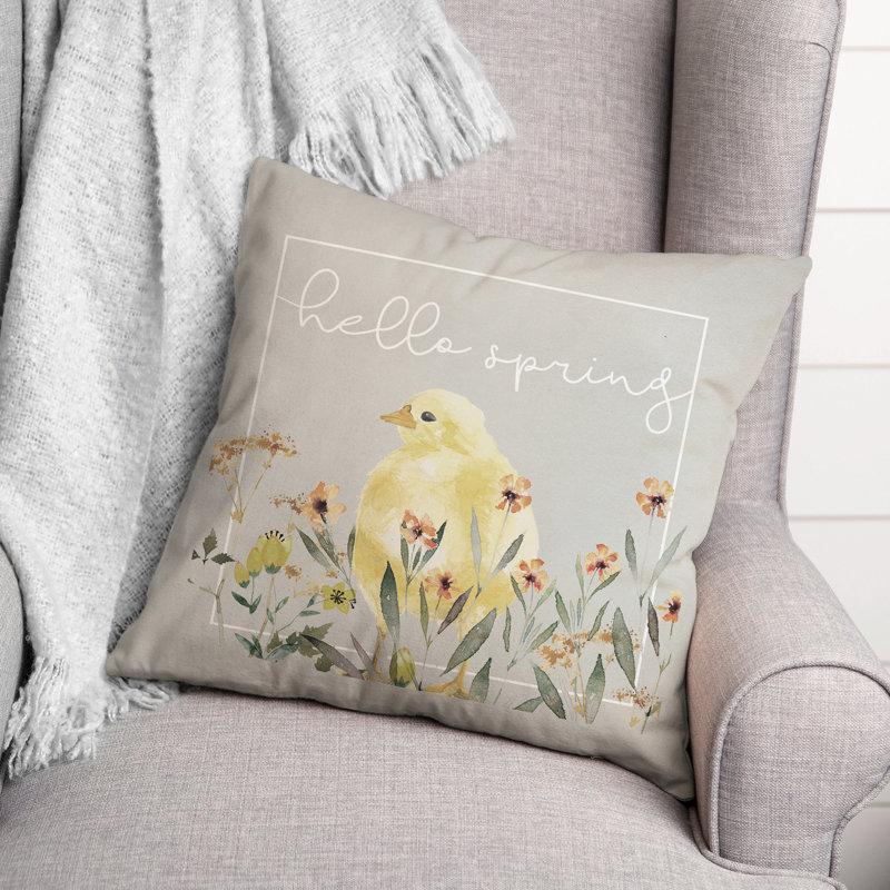 Coussin extérieur Hello Spring Chick 2