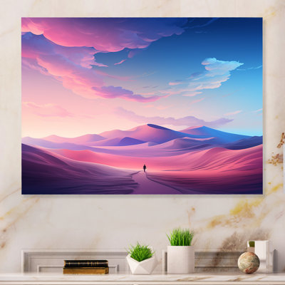 Dunes célestes roses et bleues, désert, expédition III - désert, art mural en métal