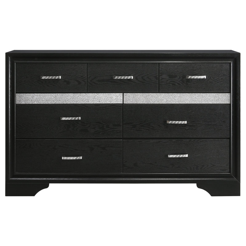 Commode 9 tiroirs SantaAna - noir, Noir