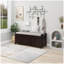 Banc de rangement avec 3 portes en forme de volet, banc à chaussures avec coussin amovible et espace de rangement caché-760523485