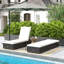 Bautram PE Rattan Sun Loungers Set of 2 w/ Five-Position Back, Mixed Brown