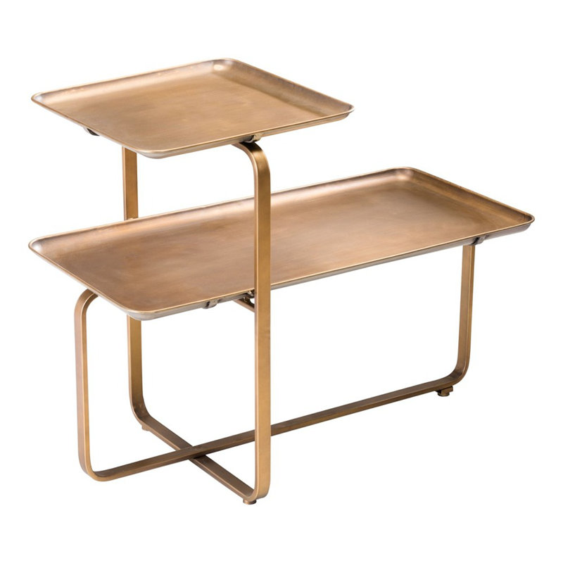 Henry Gold Steel Industrial Rectangular Coffee Table
