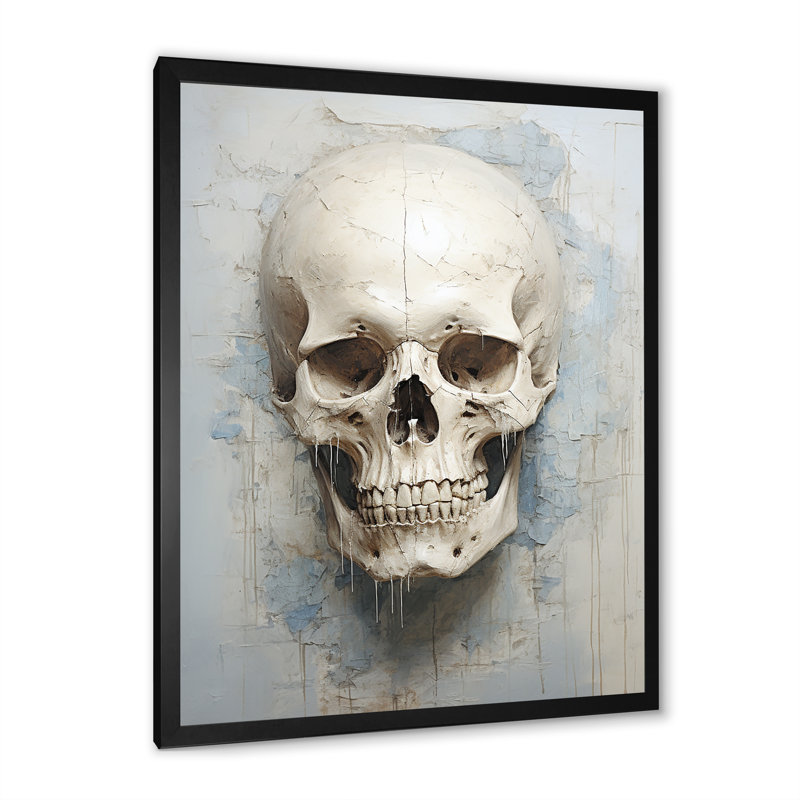 «Skull Elegance Portrait», reproduction sur toile, H 44 po x l 34 po x P 1,5 po, Cadre simple noir