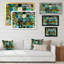 Colourful Green And Turquoise Element - Modern & Contemporary Canvas Art Print-2025317548-2025317551