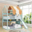 Lit superposé double sur lit double avec glissoire et tablettes Playhouse-107756927