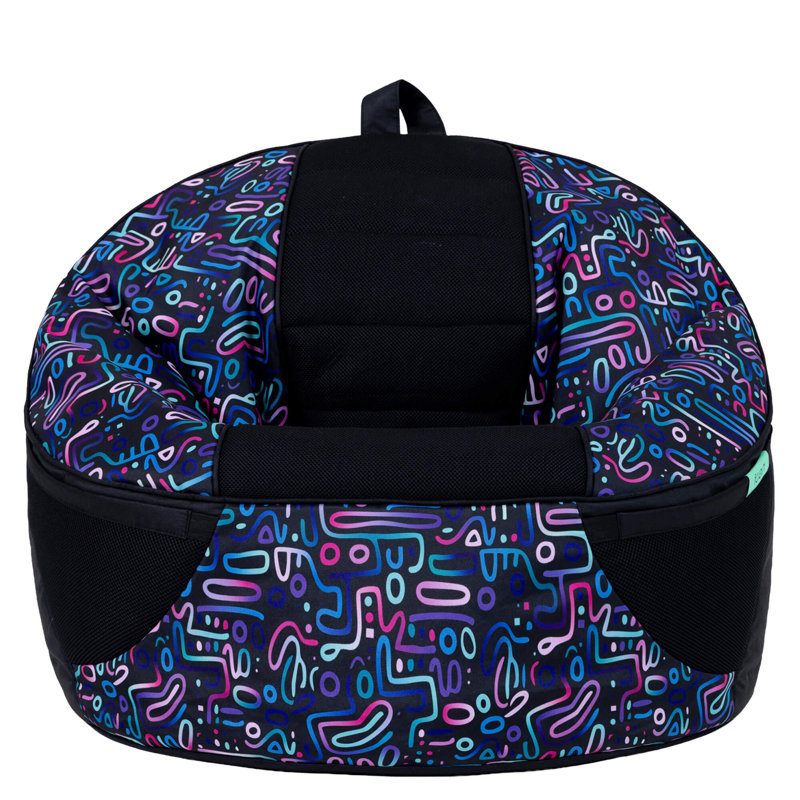 Bean Bag Bazaar Meta Gaming Recliner, Black/Blue/Pink