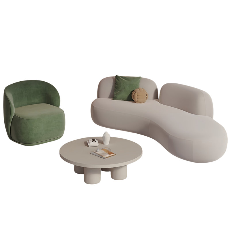 Curvy sofa tea table combination