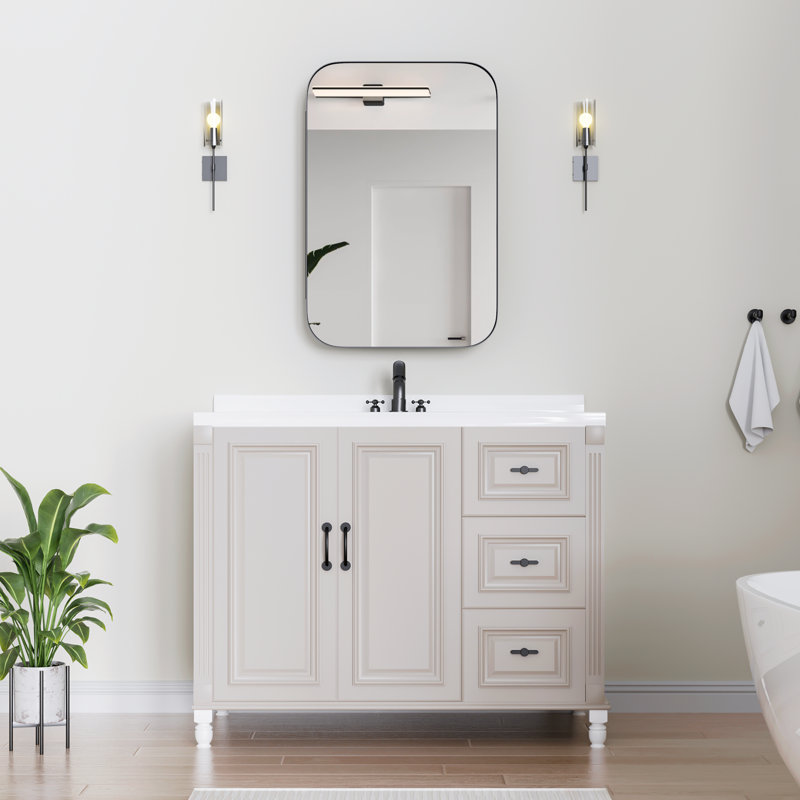 Armoire à pharmacie murale encadrée avec miroir et tablettes, H 36 po x l 24 po x P 5 po, Noir, noir, noir, noir
