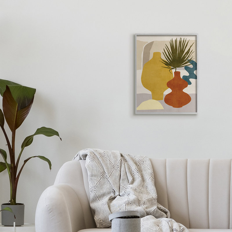 «Desert Summer Abstract Vases Yellow Orange Brown» par Melissa Wang - impression, H 20 po x l 16 po