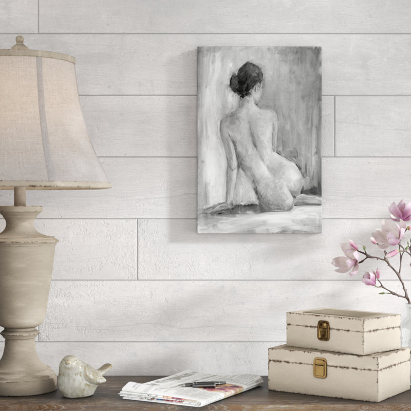 "La figure en noir et blanc I" par Ethan Harper, reproduction d'art sur toile, Encadrement doré