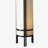 24" Tall Steel Table Lamp, Linen Shade, Japanese Style