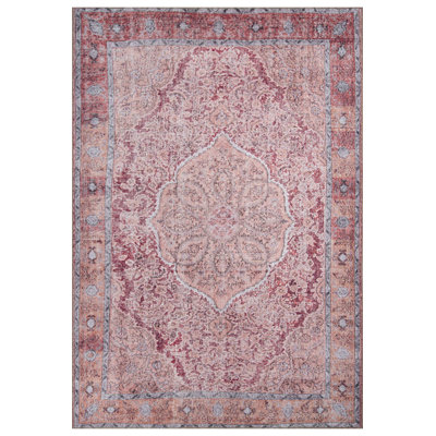 Tapis rouge à motif tissé rétro