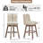 Terron Modern Linen Swivel Bar Stool with Solid Wood Legs （Set of 1)-14006583-14006588