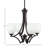 Zilo 4 Light Uplight Chandelier With 5" Linen Glass-131582740-131582741