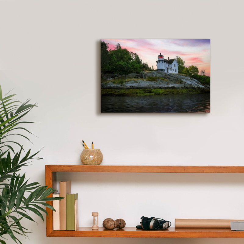 «Perkins Island Lighthouse» par Rick Berk, art mural sur toile, H 12 po x l 18 po x P 0,75 po