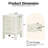 15.75" Nightstand with 2 Drawers with Gold Handles For Small Spaces, Living Room, Kids Room & Guest Room
