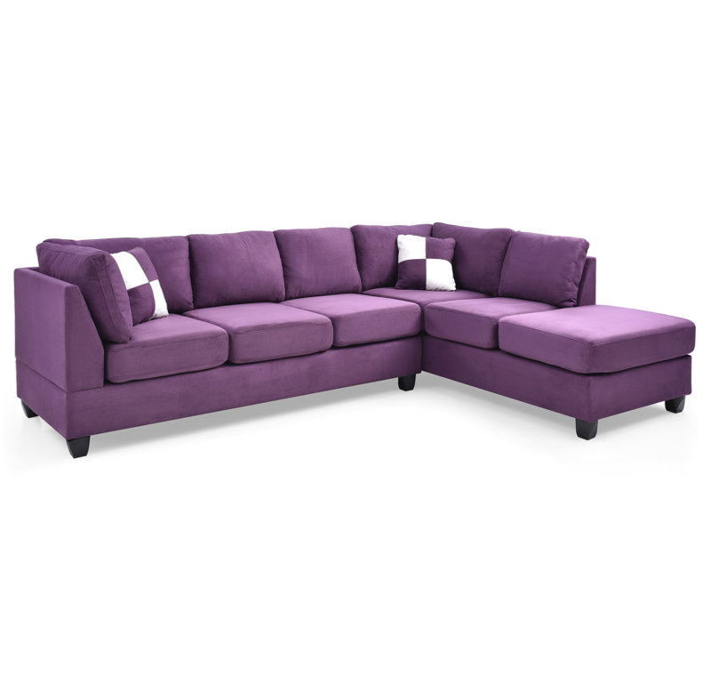Canapés modulaires pour salon modulaire (sans repose-pieds), Microfibre mauve