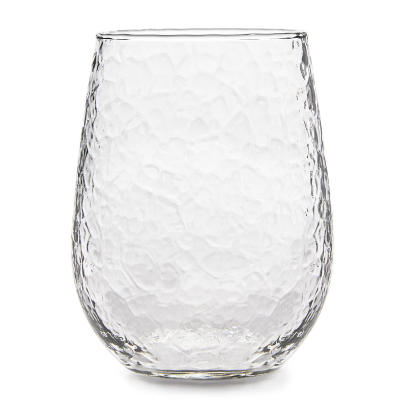 Libbey Hammered Clear Stemless All-Purpose Wine Glasses, Set of 8