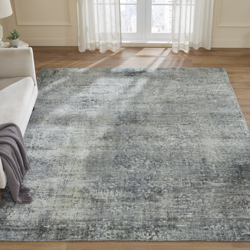 Elements Storm Gray Handmade Area Rug, Rectangle 12' x 15'