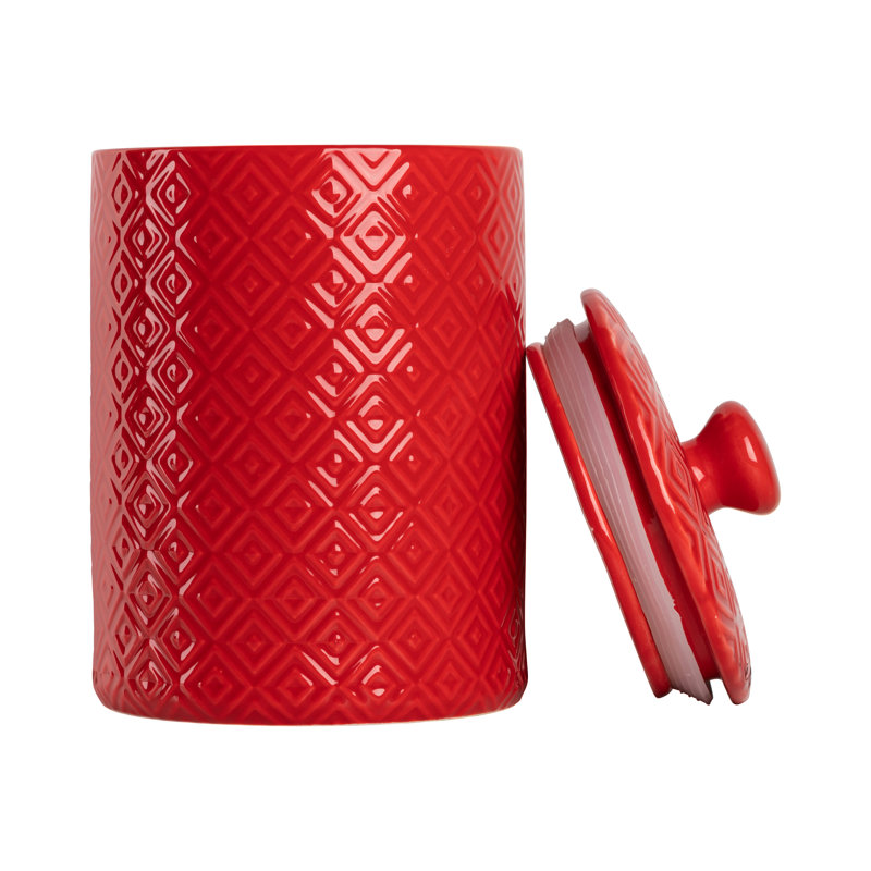 Ilse Ceramic / Porcelain Canister - Set of 3, Red