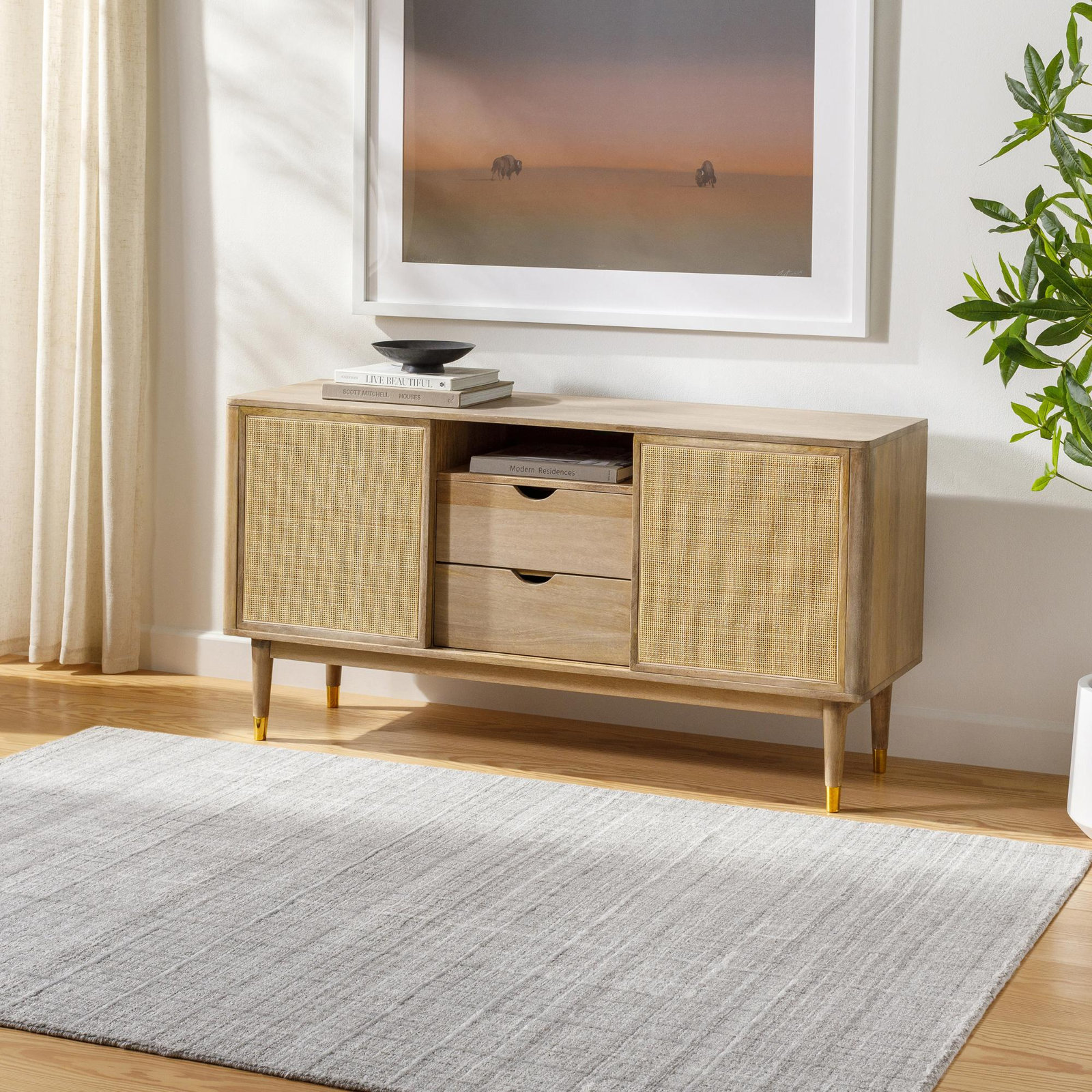 Gerrie Hand-Woven Abstract Rug, Rectangle 9' x 12'