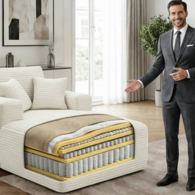 Très grand canapé inclinable en velours côtelé de 47 po avec repose-pieds pour salon