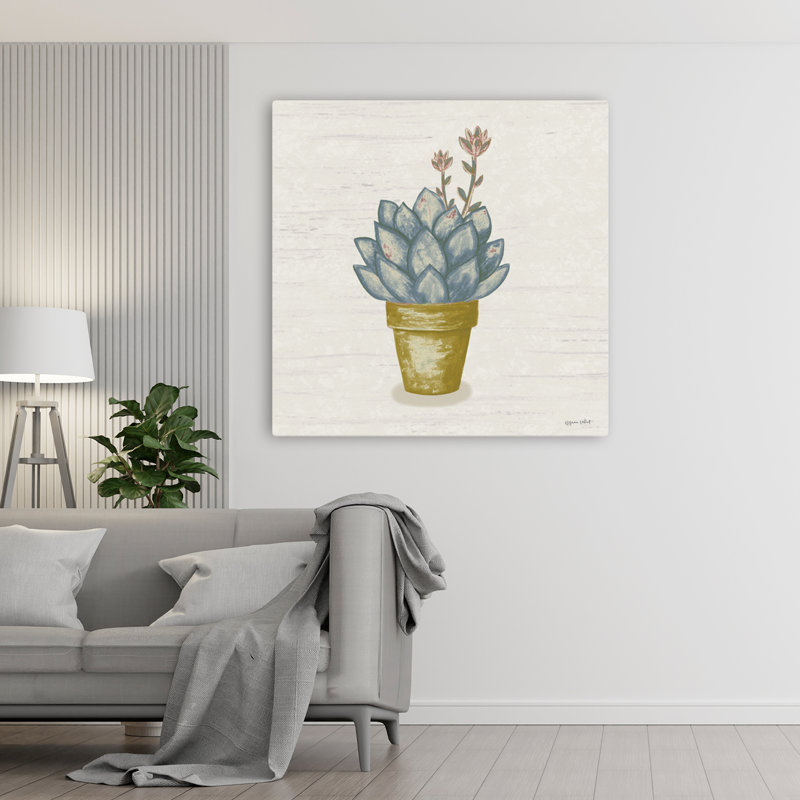 Blooming Succulent I, art contemporain, H 48 po x l 48 po