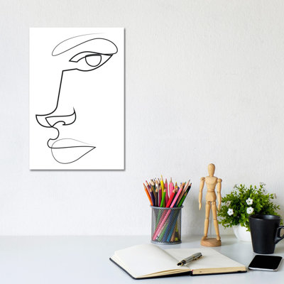 Abstract Line Face - Wall Art Print - Wrapped Canvas