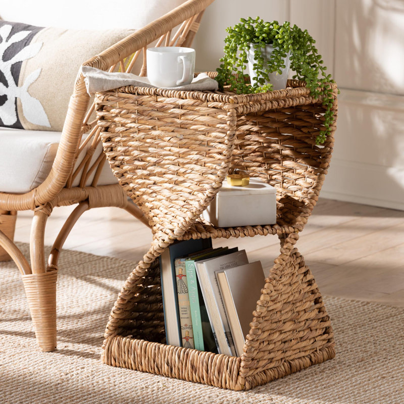 Aahan Floor Shelf Seagrass End Table