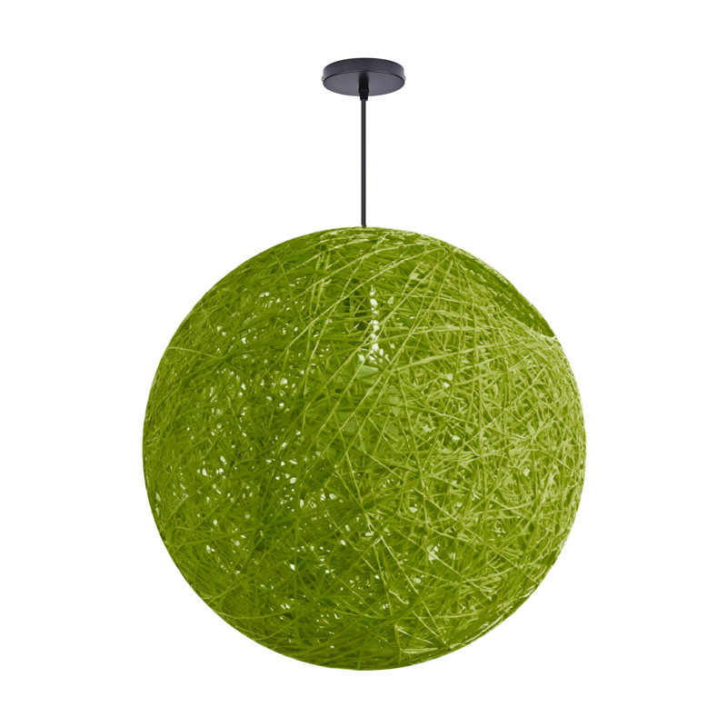 Luminaire suspendu sphère 1 lumière blanc, H 23,62 po x l 23,62 po x P 23,62 po, Vert