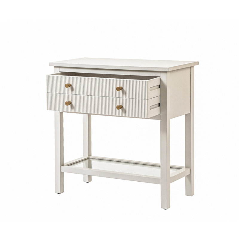 Conforti 60cm W Solid + Manufactured Wood Bedside Table, White