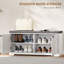 Banc à chaussures avec rangement, range-chaussures rembourré, 8 paires, blanc-75157865