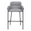Chaise de bar 30 po gris ardoise et noir en acier et tissu