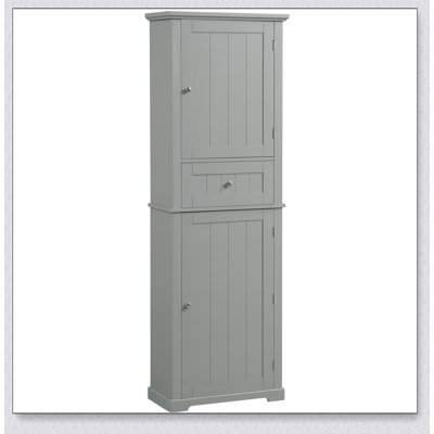 Tall Bathroom Storage Cabinet, Freestanding Storage Cabinet With Drawer And Adjustable Shelf