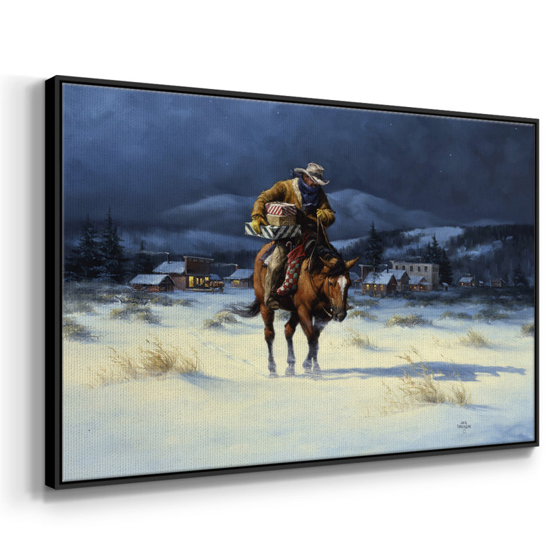 Ramener Noël à la maison, H 17 po x l 25 po x P 2 po, Toile encadrée noire