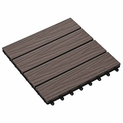 vidaXL 30 cm L x 30 cm W Outdoor Deck Tile