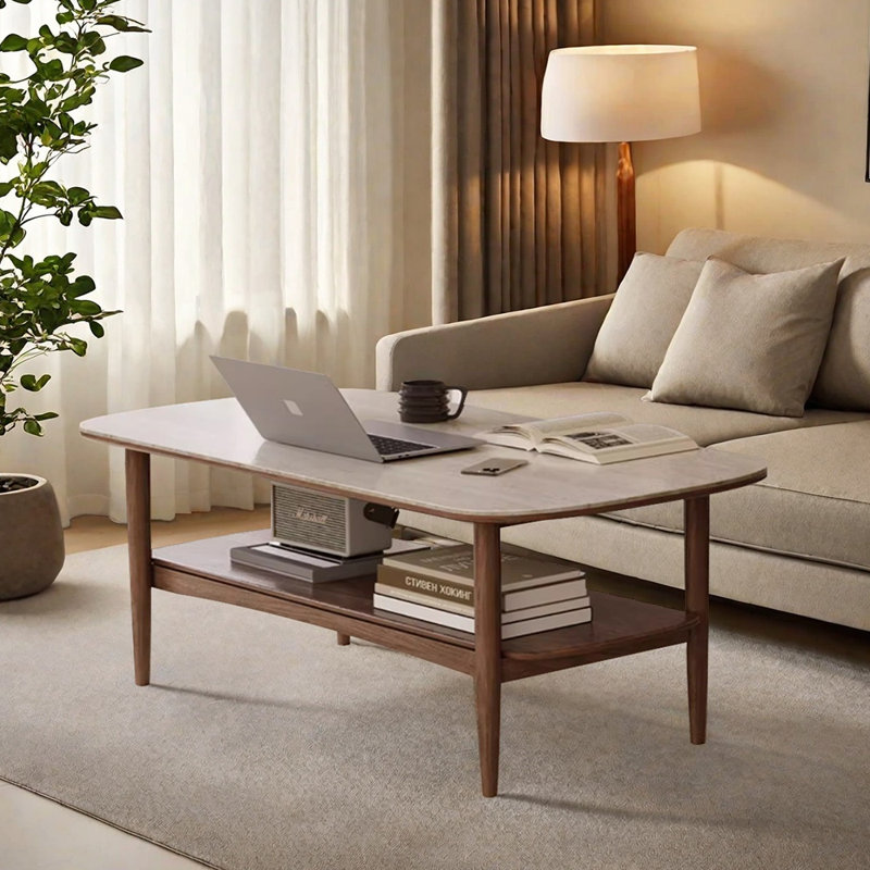 Table basse rétro au design minimaliste, 17.32" H x 47.24" L x 22.04" W