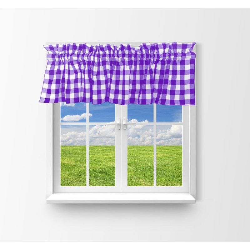 Cantonnière à carreaux Gingham, L 58 po x L 32 po, Mauve